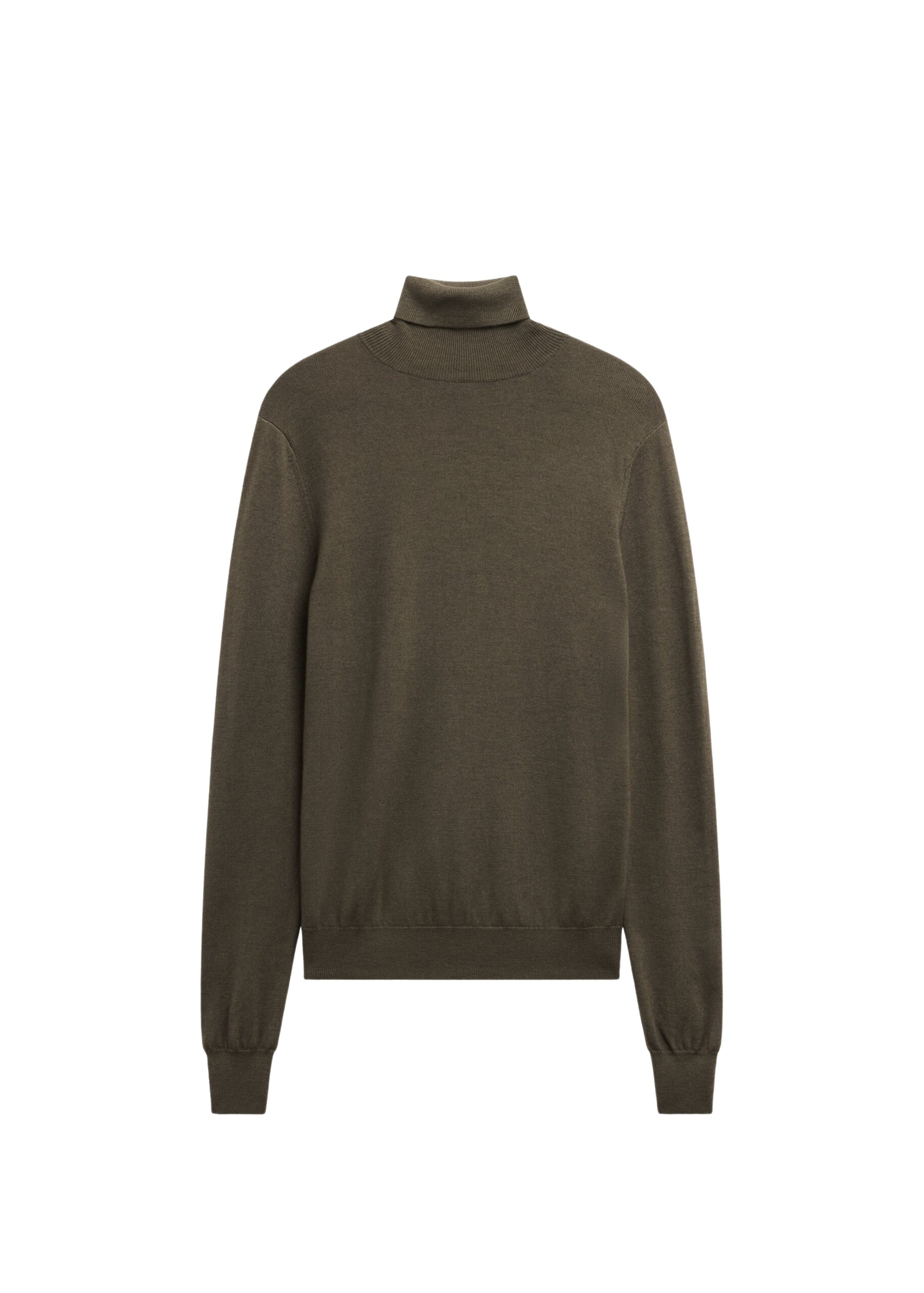 The Frankie Shop Eve Thin Turtleneck Sweater - Olive - Oversized Minimalist Knitwear in Green - Shop at Coveti