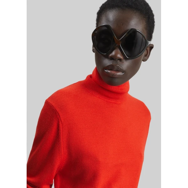 The Frankie Shop Eve Thin Turtleneck Sweater – Red, view 6