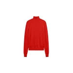 The Frankie Shop Eve Thin Turtleneck Sweater - Red - Oversized Minimalist Knitwear in Red - Shop at Coveti