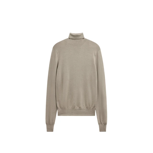 The Frankie Shop Eve Thin Turtleneck Sweater - Taupe - Oversized Minimalist Knitwear in Beige - Shop at Coveti