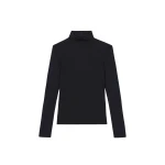 The Frankie Shop Evren Sheer Turtleneck - Black - Oversized Minimalist Knitwear in Black - Shop at Coveti