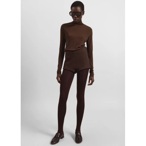 The Frankie Shop Evren Sheer Turtleneck – Brown Knit, view 6