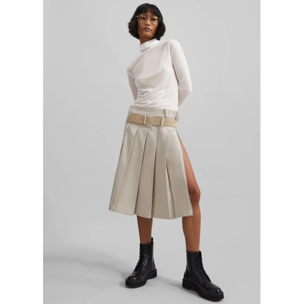 The Frankie Shop Evren Sheer Turtleneck – White Knit, view 5
