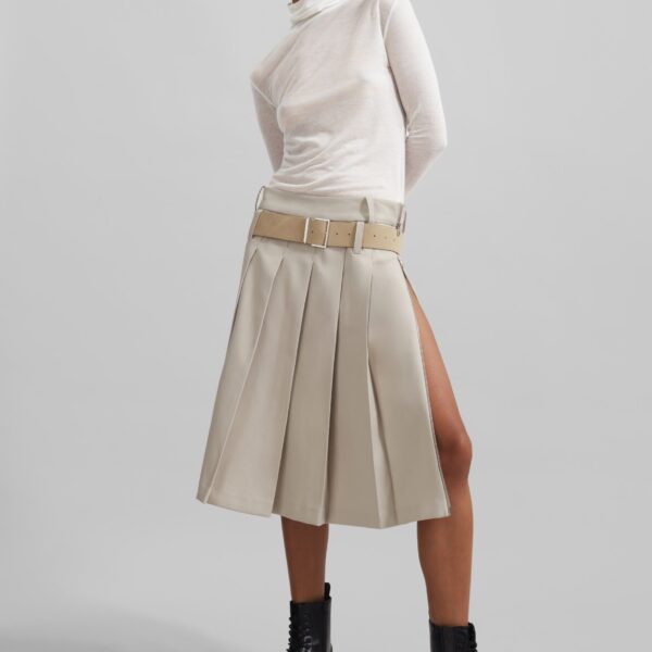 The Frankie Shop Evren Sheer Turtleneck - White - Oversized Minimalist Knitwear in White - Shop at Coveti