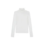 The Frankie Shop Evren Sheer Turtleneck - White - Oversized Minimalist Knitwear in White - Shop at Coveti