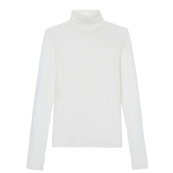 The Frankie Shop Evren Sheer Turtleneck - White - Oversized Minimalist Knitwear in White - Shop at Coveti