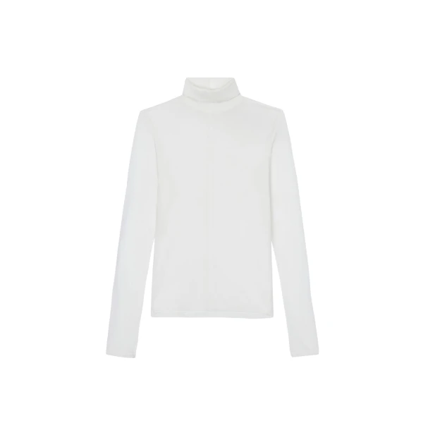 The Frankie Shop Evren Sheer Turtleneck - White - Oversized Minimalist Knitwear in White - Shop at Coveti