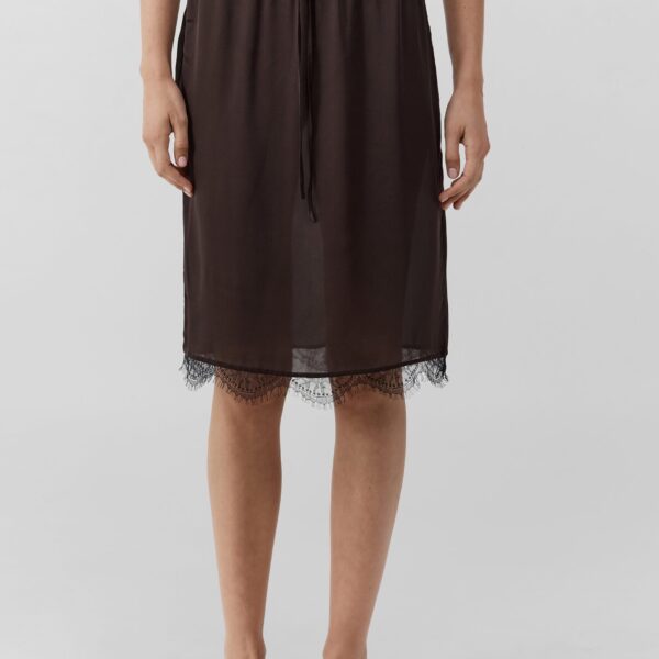 The Frankie Shop Fine Lace Skirt - Bark - Oversized Minimalist Skirts in Beige - Shop at Coveti