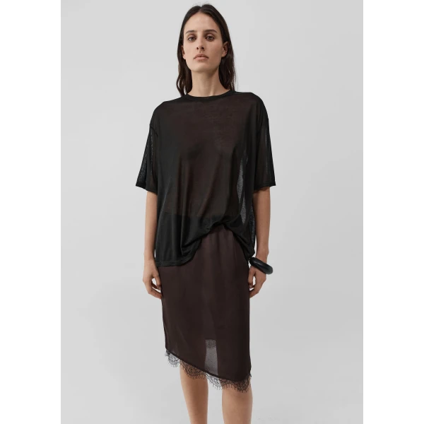 The Frankie Shop Fine Lace Skirt – Bark, view 4
