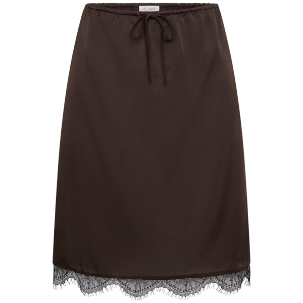 The Frankie Shop Fine Lace Skirt - Bark - Oversized Minimalist Skirts in Beige - Shop at Coveti