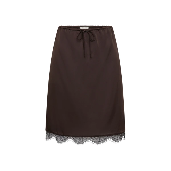 The Frankie Shop Fine Lace Skirt - Bark - Oversized Minimalist Skirts in Beige - Shop at Coveti