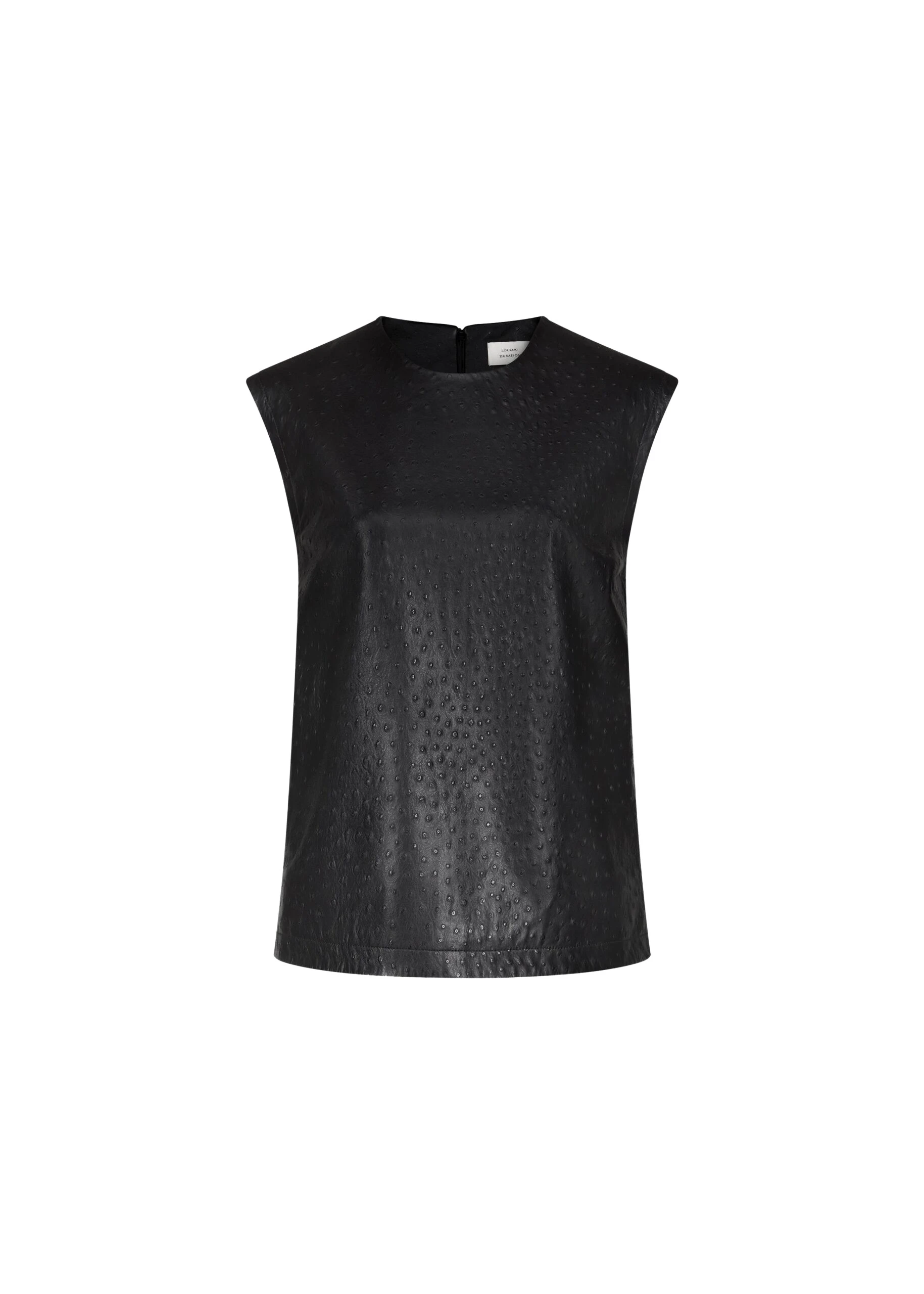 The-Frankie-Shop-Fiza-Ostrich-Effect-Leather-Top-Black-coveti-scaled34007_nobg The Frankie Shop Fiza Ostrich-Effect Leather Top - Black - Oversized Minimalist Tops in Black - Shop at Coveti