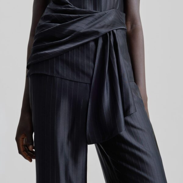 The Frankie Shop Fonda Draped Top - Black - Oversized Minimalist Tops in Black - Shop at Coveti