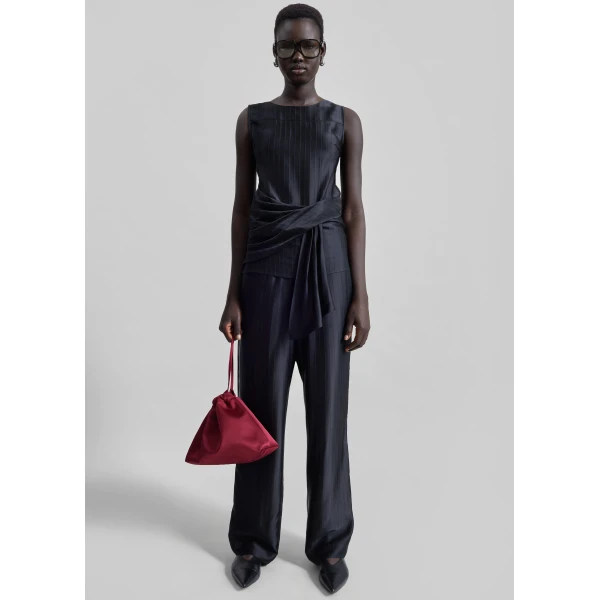 The Frankie Shop Fonda Draped Top – Black, view 6