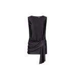 The Frankie Shop Fonda Draped Top - Black - Oversized Minimalist Tops in Black - Shop at Coveti