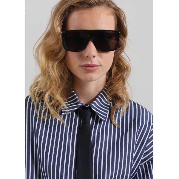 The Frankie Shop Forli Shirt – Navy/White Stripe, view 6