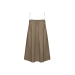 The Frankie Shop Frill Cami Mini Dress - Birch - Oversized Minimalist Dresses in Beige - Shop at Coveti