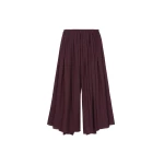 The Frankie Shop Gaeta Wide Corded Waistband Culottes - Burgundy - Oversized Minimalist Pants in Red - Shop at Coveti