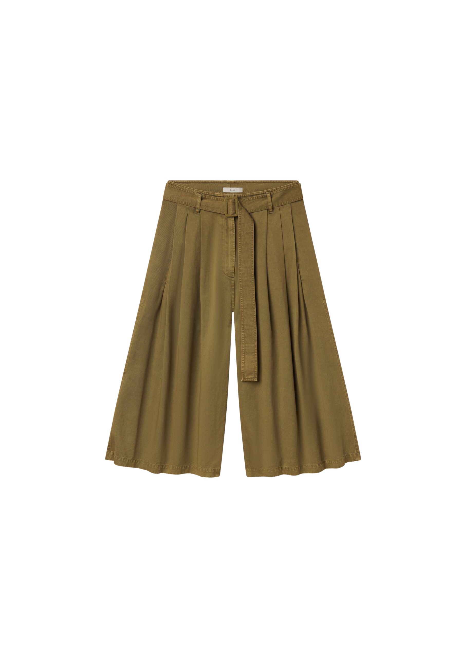 The Frankie Shop Garment Dye Pleated Culotte – Avocado Shorts