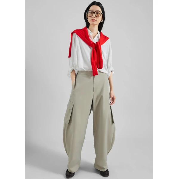The Frankie Shop Geilo Barrel Leg Pants – Beige, view 2