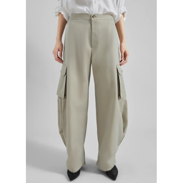 The Frankie Shop Geilo Barrel Leg Pants – Beige, view 3
