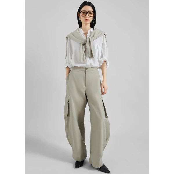The Frankie Shop Geilo Barrel Leg Pants – Beige, view 6