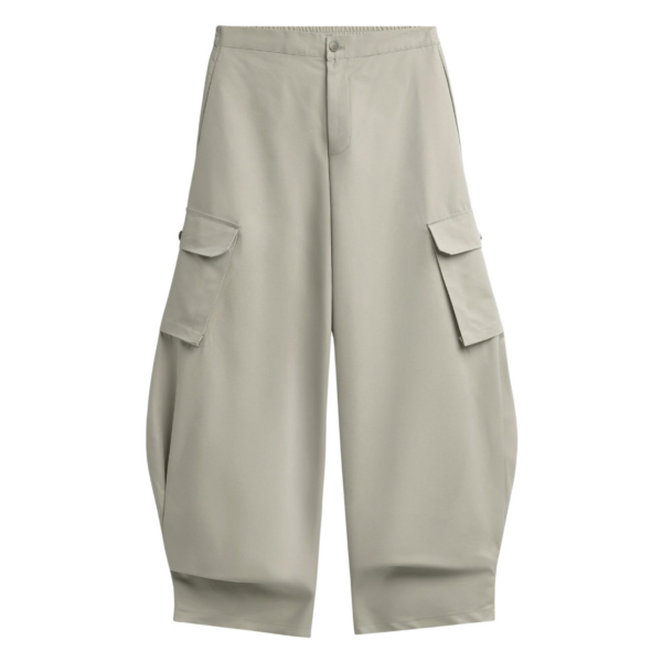 The Frankie Shop Geilo Barrel Leg Pants - Beige - Oversized Minimalist Pants in Beige - Shop at Coveti