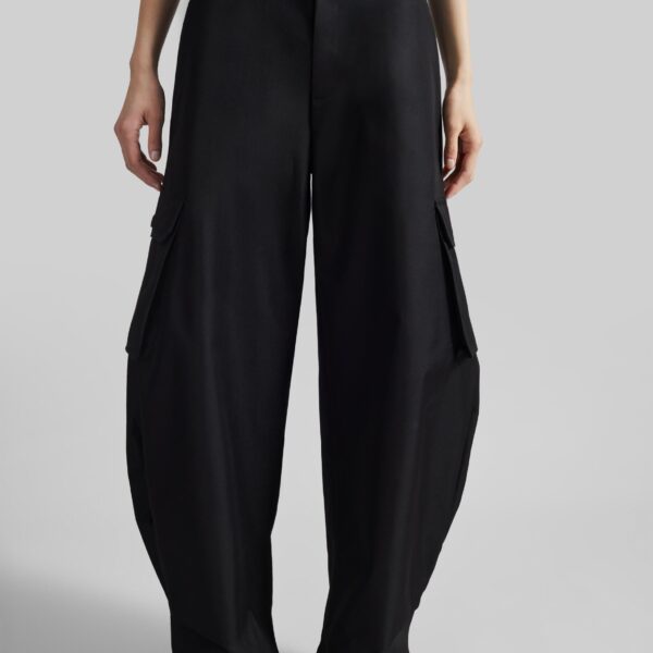 The Frankie Shop Geilo Barrel Leg Pants - Black - Oversized Minimalist Pants in Black - Shop at Coveti