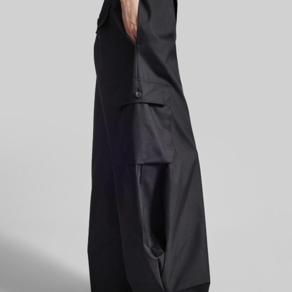 The Frankie Shop Geilo Barrel Leg Pants - Black - Oversized Minimalist Pants in Black - Shop at Coveti