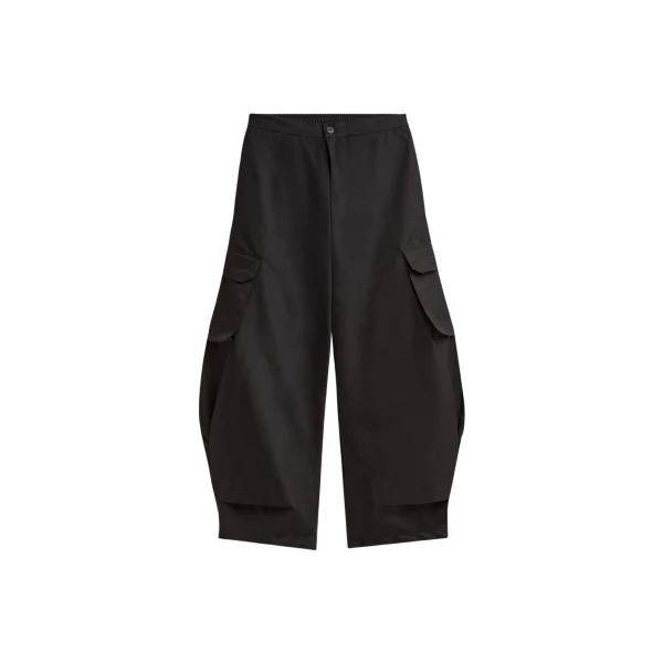 The Frankie Shop Geilo Barrel Leg Pants - Black - Oversized Minimalist Pants in Black - Shop at Coveti