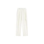 The Frankie Shop Gelso Pleated Twill Trousers - White - Oversized Minimalist Pants in White - Shop at Coveti