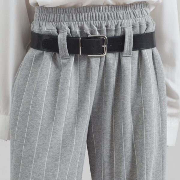 The Frankie Shop Gisby Striped Joggers - Grey - Oversized Minimalist Pants in Grey - Shop at Coveti