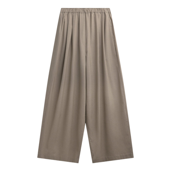 The Frankie Shop Gistel Pleated Pants - Beige Plaid - Oversized Minimalist Pants in Multicolour - Shop at Coveti