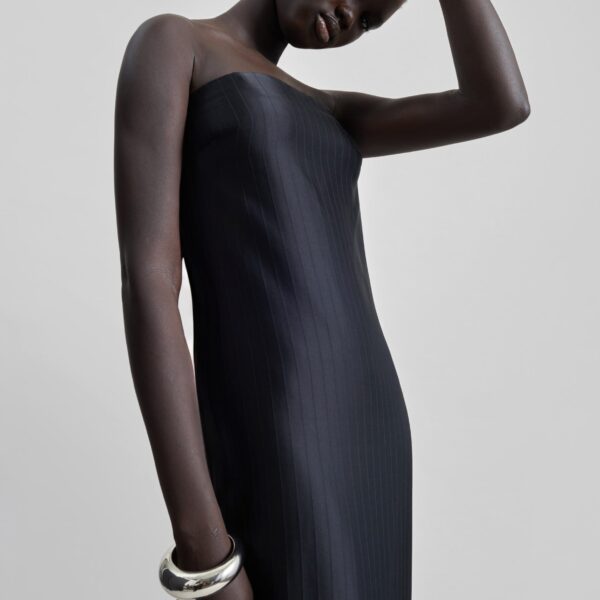 The Frankie Shop Giulia Bustier Dress - Black - Oversized Minimalist Dresses in Black - Shop at Coveti