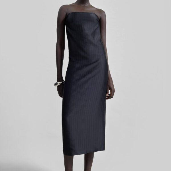 The Frankie Shop Giulia Bustier Dress - Black - Oversized Minimalist Dresses in Black - Shop at Coveti