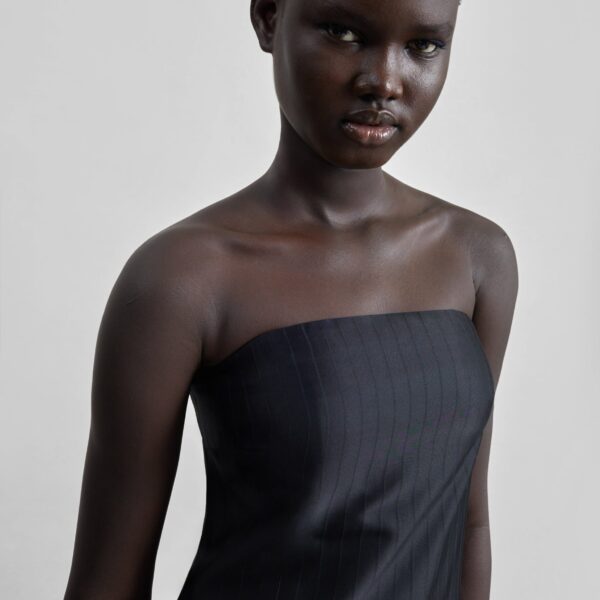The Frankie Shop Giulia Bustier Dress - Black - Oversized Minimalist Dresses in Black - Shop at Coveti