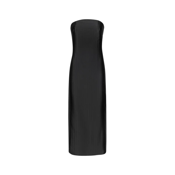 The Frankie Shop Giulia Bustier Dress - Black - Oversized Minimalist Dresses in Black - Shop at Coveti