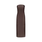 The Frankie Shop Giulia Bustier Dress - Dark Brown - Oversized Minimalist Dresses in Beige - Shop at Coveti