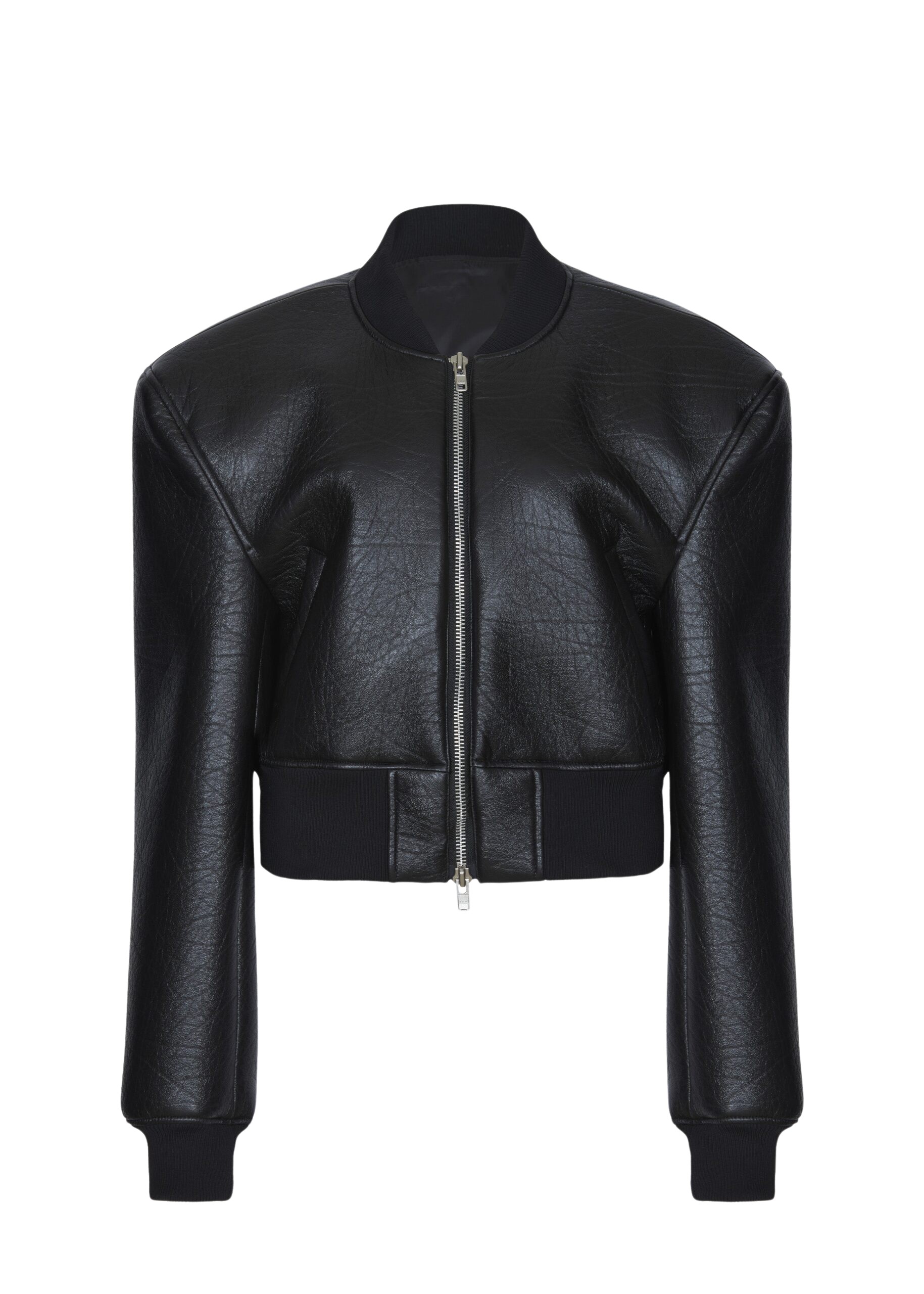 The Frankie Shop Glane Faux Leather Bomber Jacket – Black