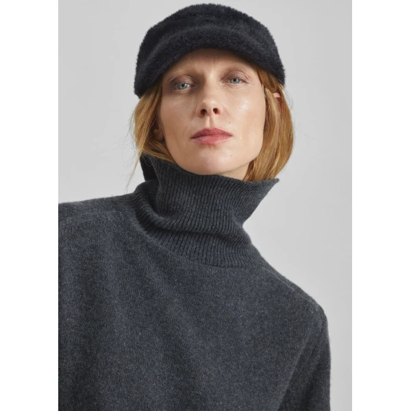 The Frankie Shop Grenaa Wool Turtleneck Sweater – Dark Grey, view 6