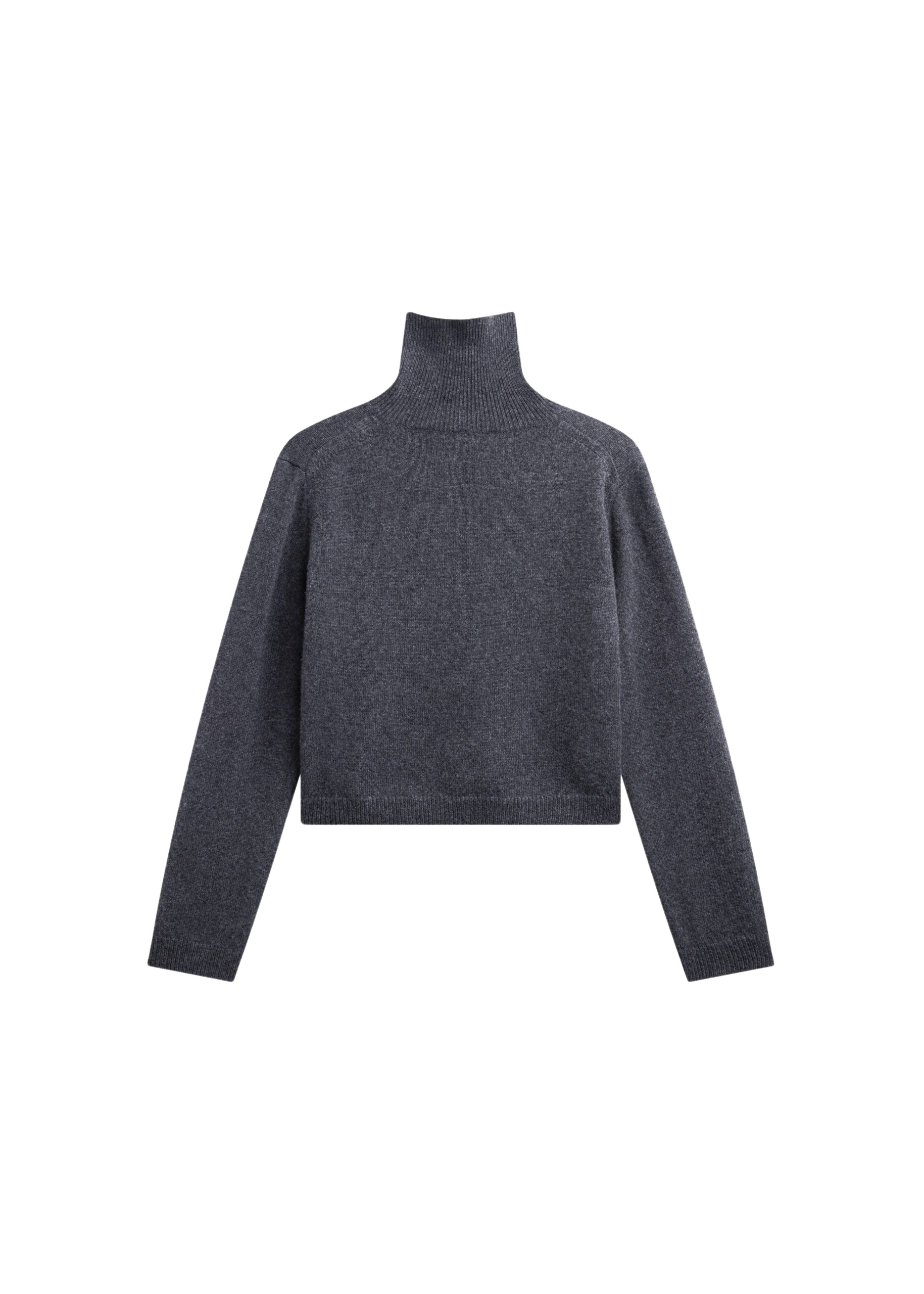The Frankie Shop Grenaa Wool Turtleneck Sweater - Dark Grey - Oversized Minimalist Knitwear in Grey - Shop at Coveti