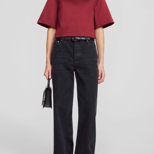 The Frankie Shop Hania Top - Cabernet - Oversized Minimalist Tops in Red - Shop at Coveti