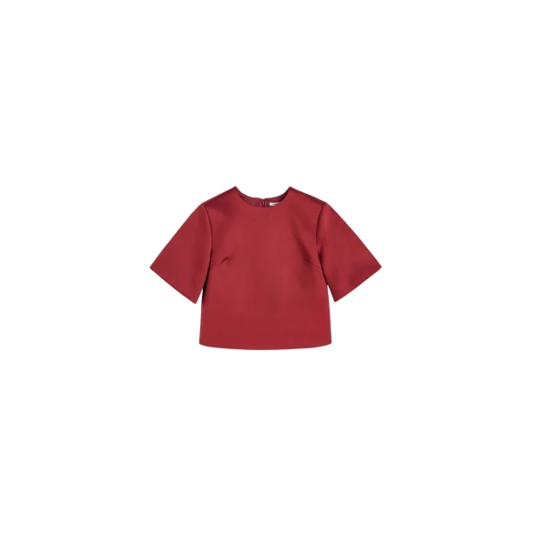 The Frankie Shop Hania Top - Cabernet - Oversized Minimalist Tops in Red - Shop at Coveti