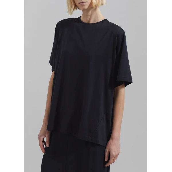 The Frankie Shop Harper Soft Organic T-Shirt – Black Top, view 4