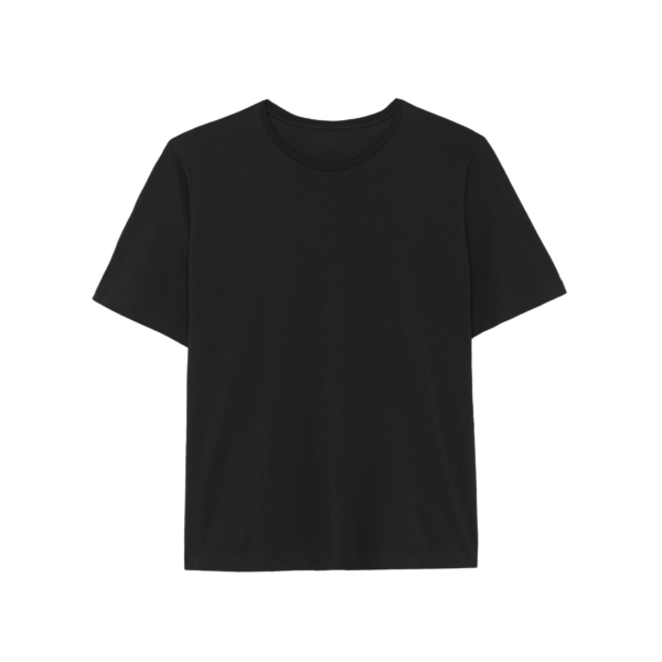 The Frankie Shop Harper Soft Organic T-Shirt - Black - Oversized Minimalist Tops in Black - Shop at Coveti