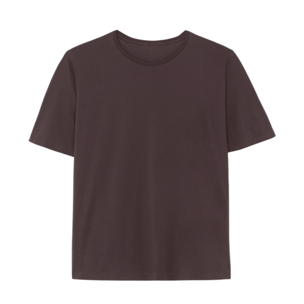 The Frankie Shop Harper Soft Organic T-Shirt - Brown - Oversized Minimalist Tops in Beige - Shop at Coveti