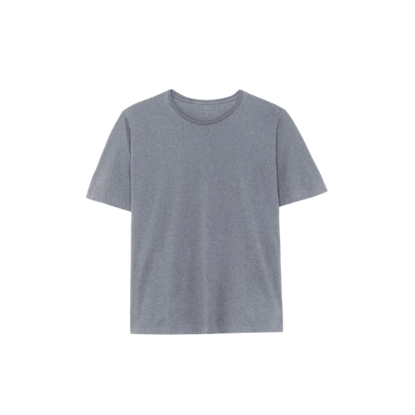 The Frankie Shop Harper Soft Organic T-Shirt - Dark Grey Melange - Oversized Minimalist Tops in Grey - Shop at Coveti
