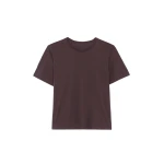 The Frankie Shop Harper Soft Organic T-Shirt - Dark Plum - Oversized Minimalist Tops in Purple - Shop at Coveti