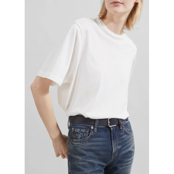 The Frankie Shop Harper Soft Organic T-Shirt – Off White Top, view 4
