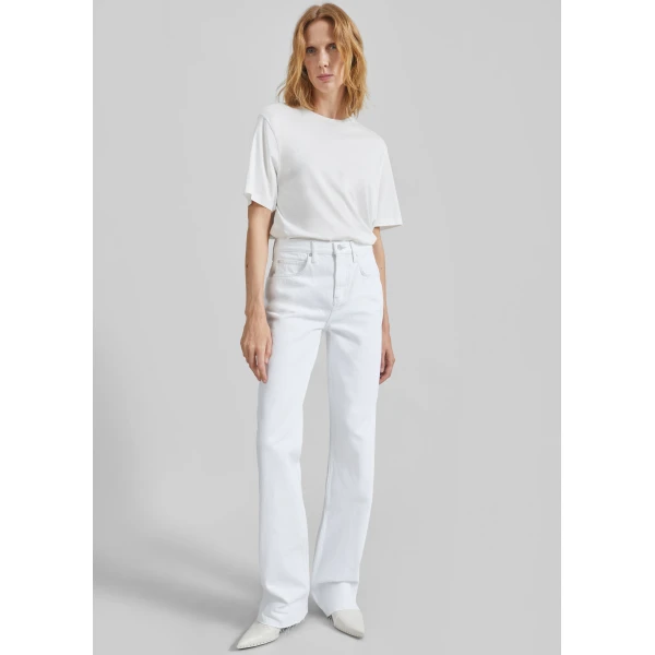 The Frankie Shop Harper Soft Organic T-Shirt – Off White Top, view 5